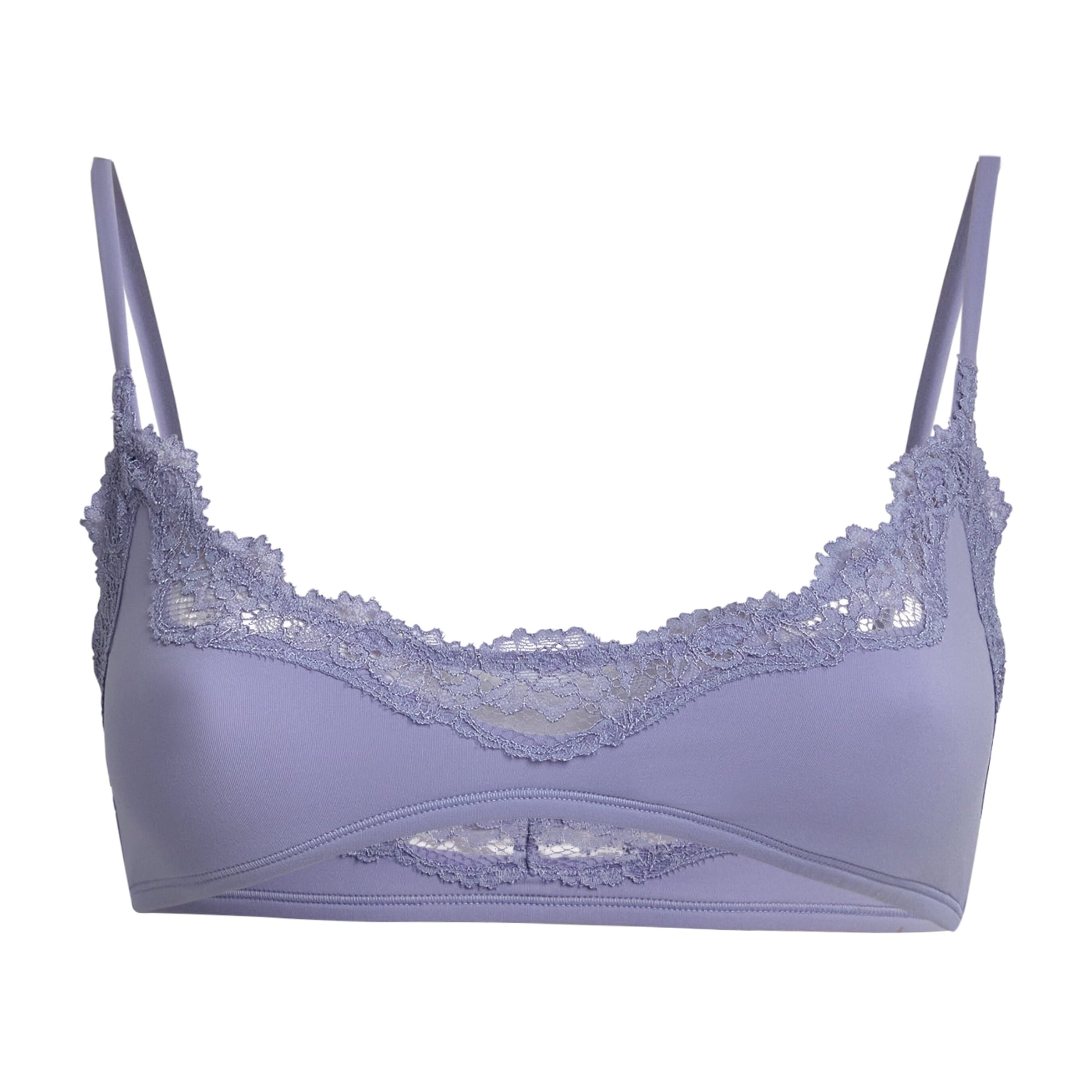 Purple Lace-Trim Fits Everybody Scoop-Neck Bralette
