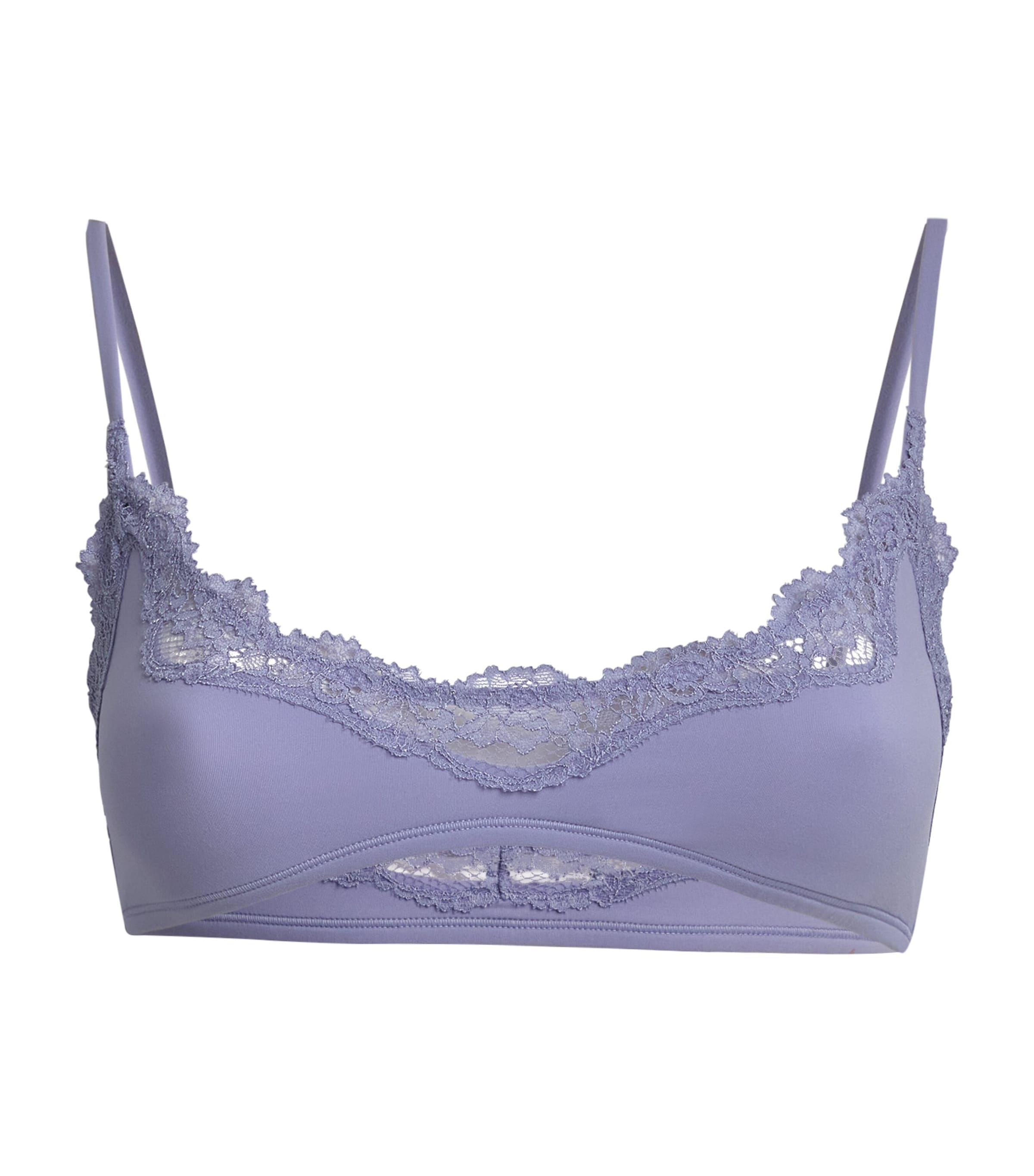 Purple Lace-Trim Fits Everybody Scoop-Neck Bralette