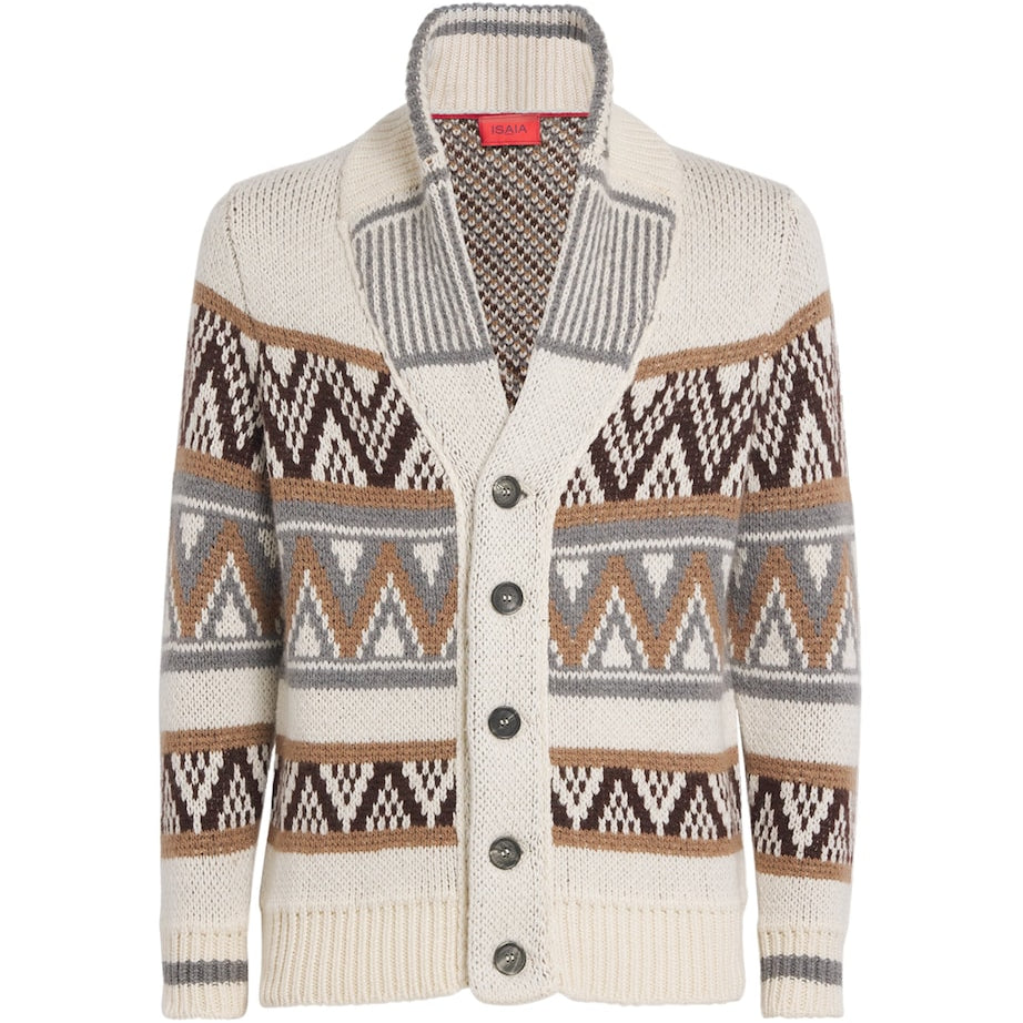 Isaia Beige Cashmere Cardigan