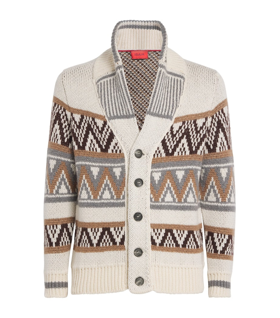 Isaia Beige Cashmere Cardigan