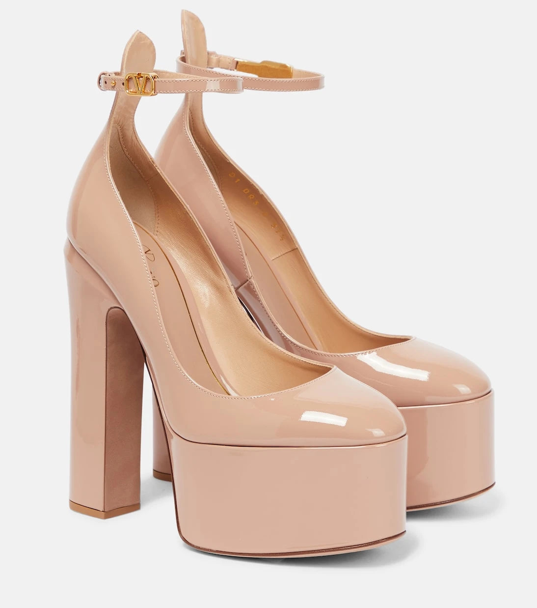 Valentino Garavani - Tan-Go patent leather platform pumps