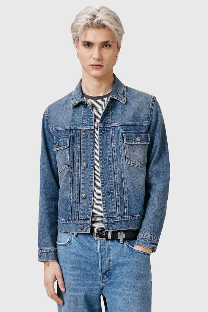 AllSaints дънково яке мъжко памучно EXILE