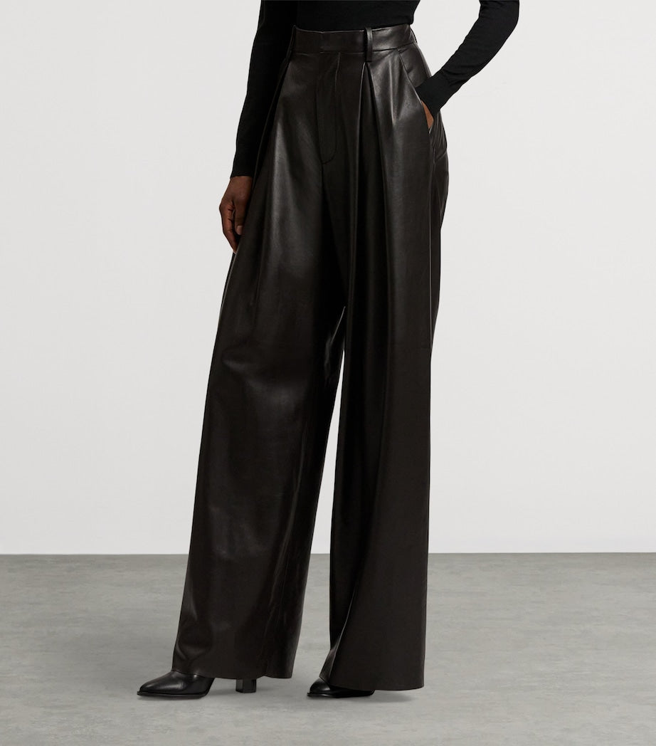 Ralph Lauren Collection Brown Lambskin Kelsie Trousers