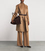 Max Mara Beige Camel Wool Peak Lapel Pea Coat