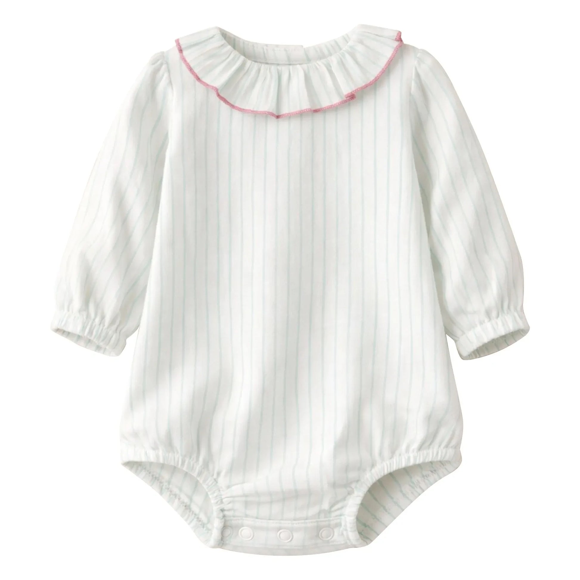 Lililotte - Castille striped organic cotton romper | Mint Green