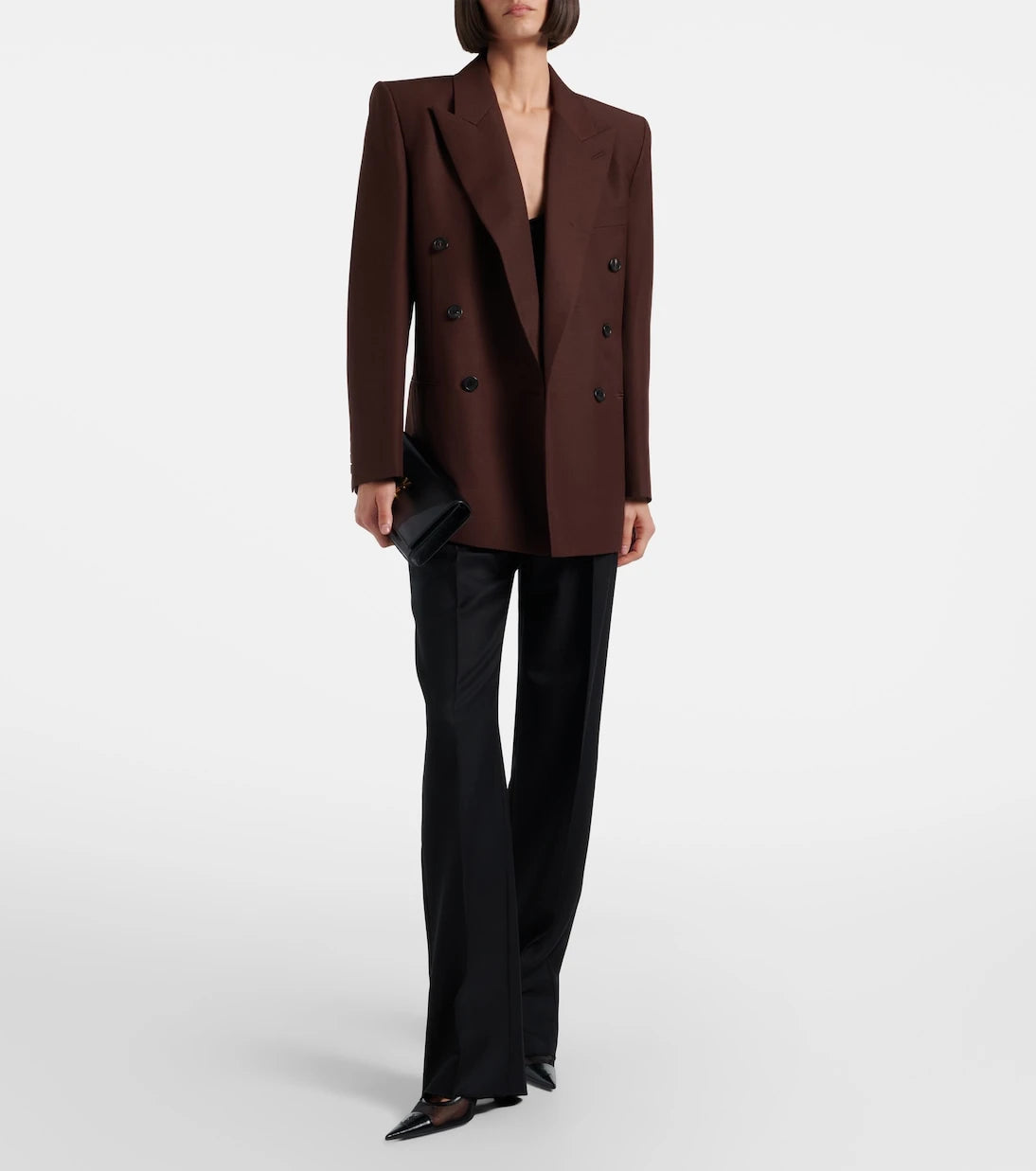 Saint Laurent - Double-breasted wool and mohair blazer