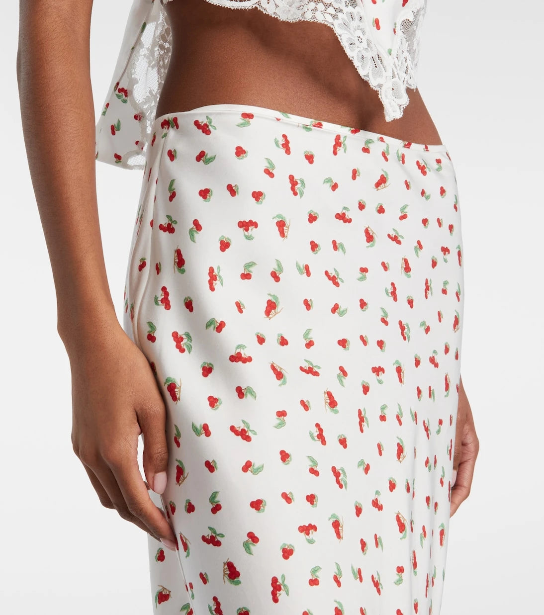 Posse - Fae lace-trimmed printed midi skirt