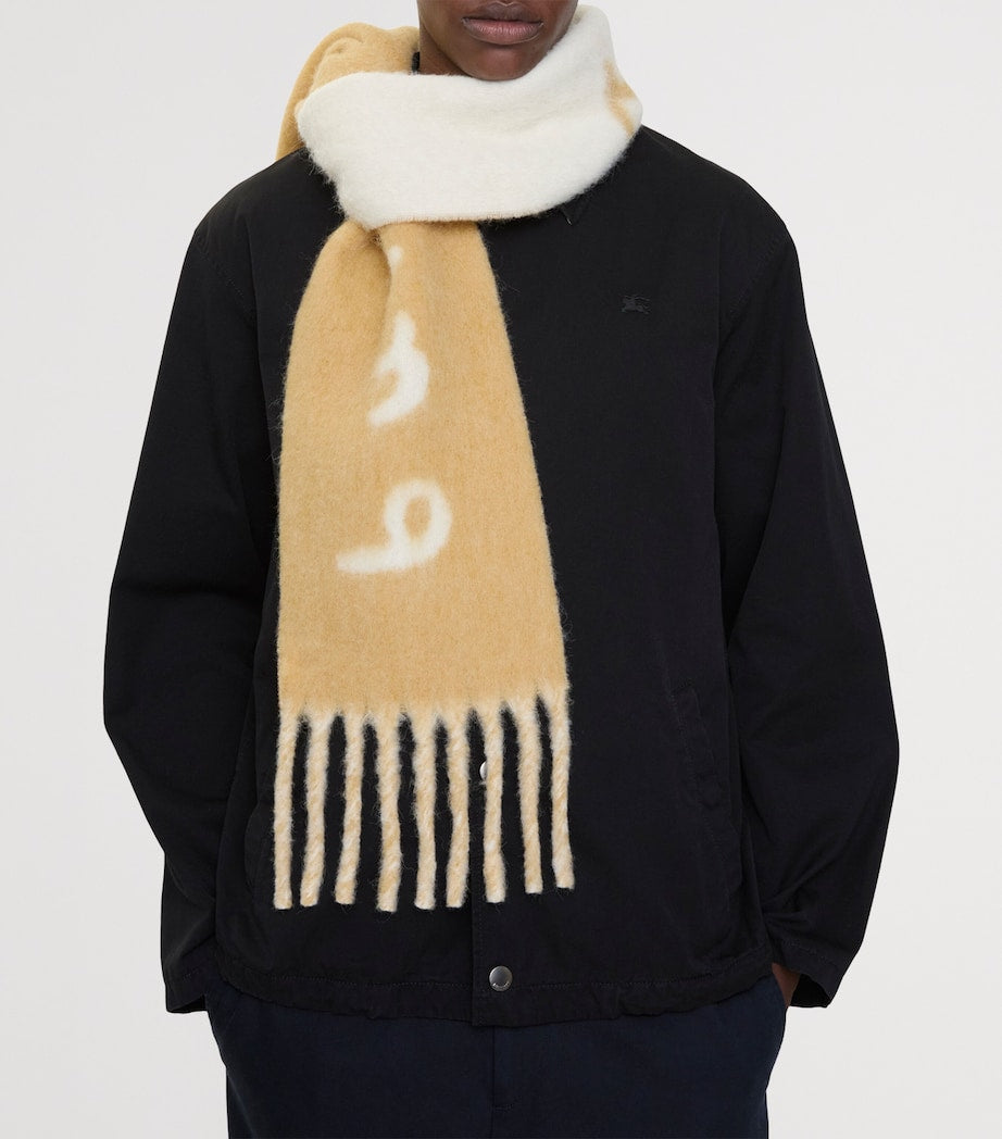 Burberry Alpaca-Blend Reversible Logo Scarf
