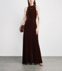 ME+EM Brown Velvet Draped Maxi Dress