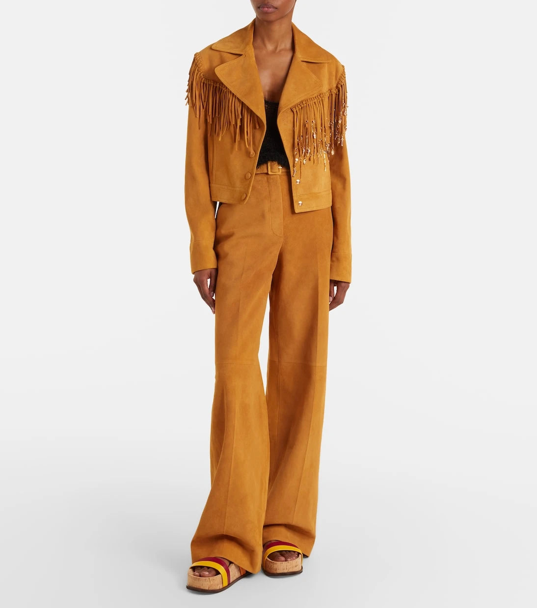 Gabriela Hearst - Azra embellished fringed suede jacket