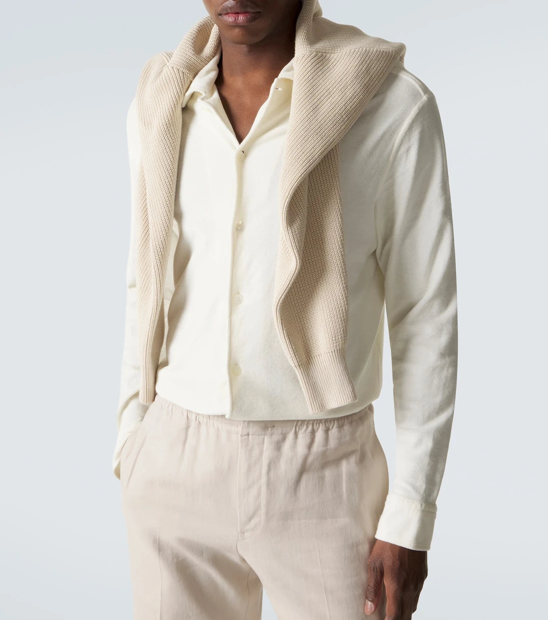 Zegna - قميص من القطن والحرير