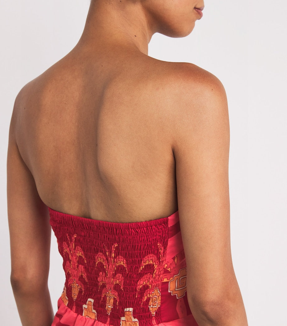 Johanna Ortiz Pink Cotton Raiz Ritual Mini Dress