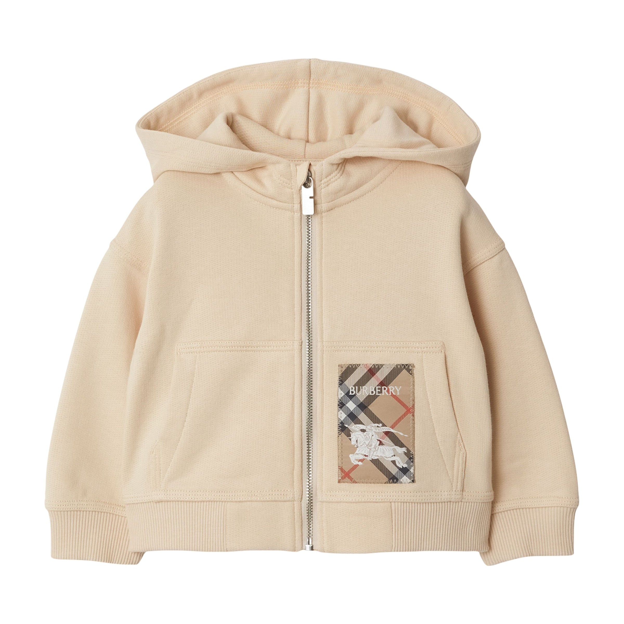 Burberry Kids Cotton Check-Patch Hoodie (6-24 Months)