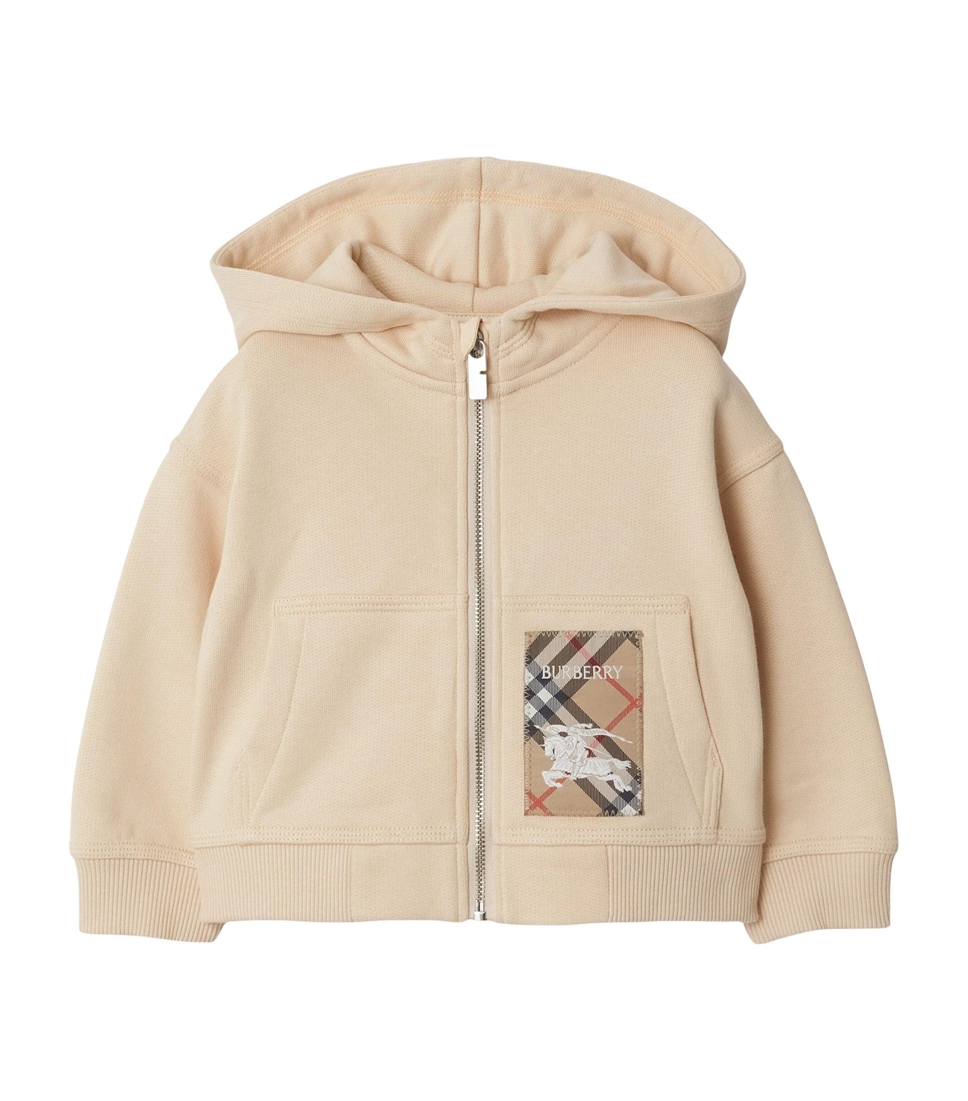 Burberry Kids Cotton Check-Patch Hoodie (6-24 Months)