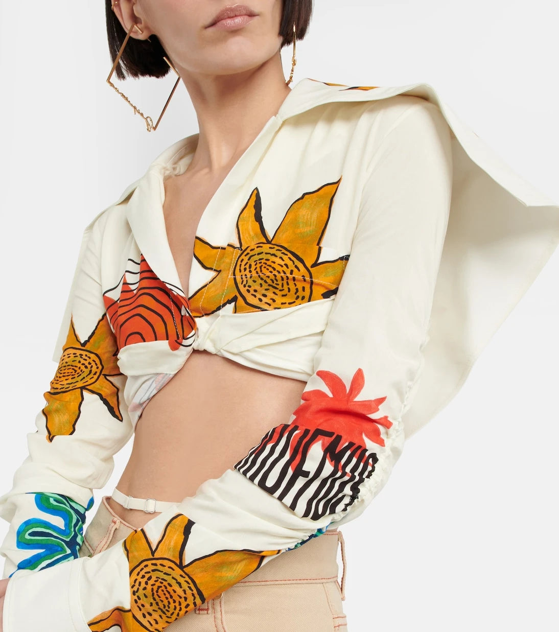 Jacquemus - La Chemise Meio printed cropped shirt