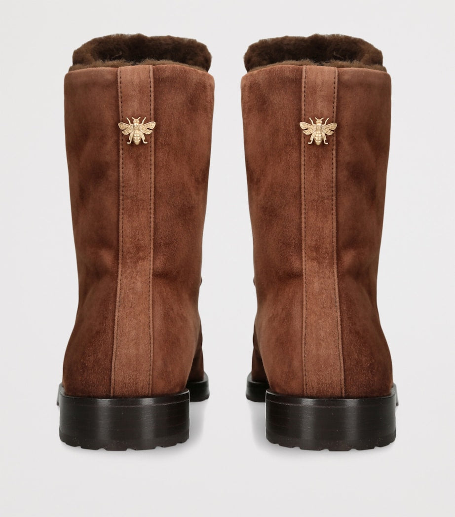 Bougeotte Brown Suede Shearling-Lined Boots