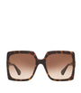 Brown Tortoiseshell Print Square Sunglasses