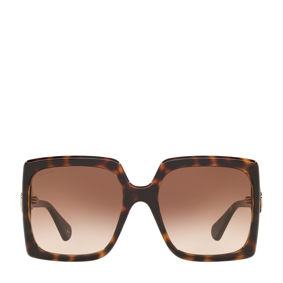 Brown Tortoiseshell Print Square Sunglasses