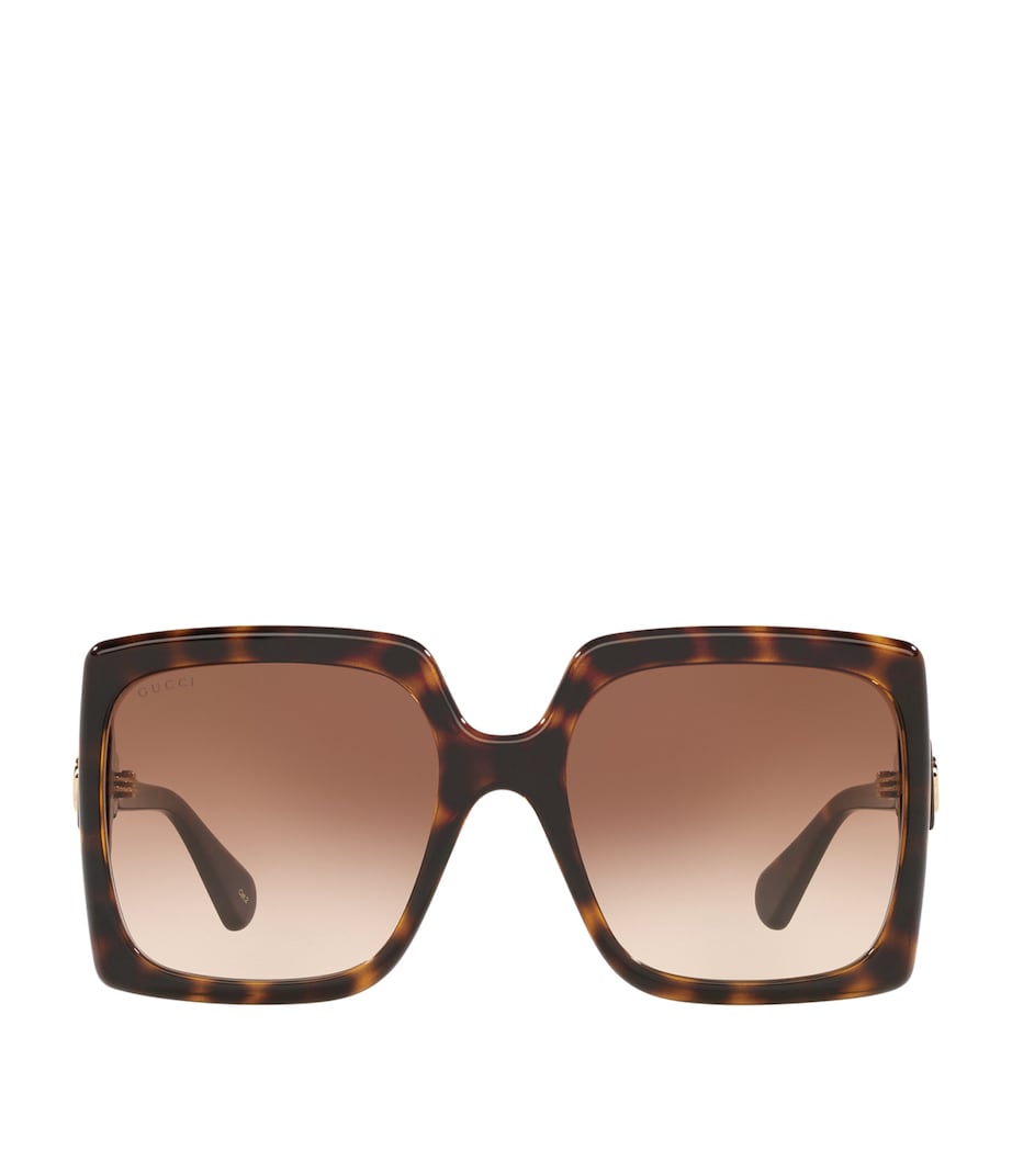 Brown Tortoiseshell Print Square Sunglasses