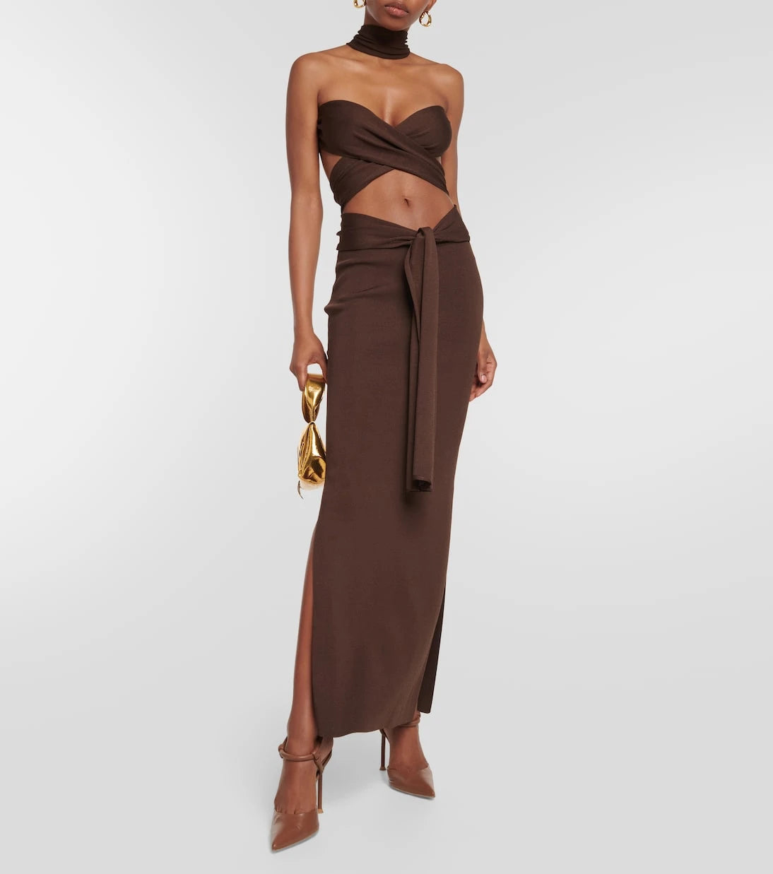 Aya Muse - Sinu cutout halterneck maxi dress