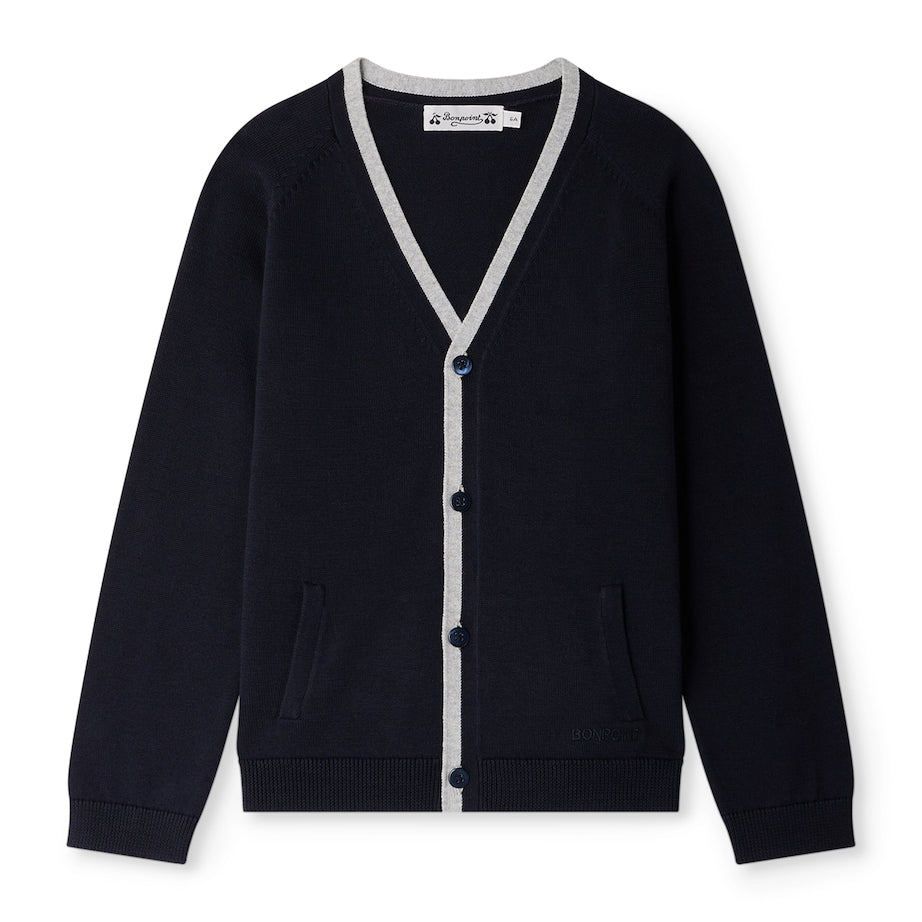 Cotton Contrast-Trim Cardigan (14 Years)
