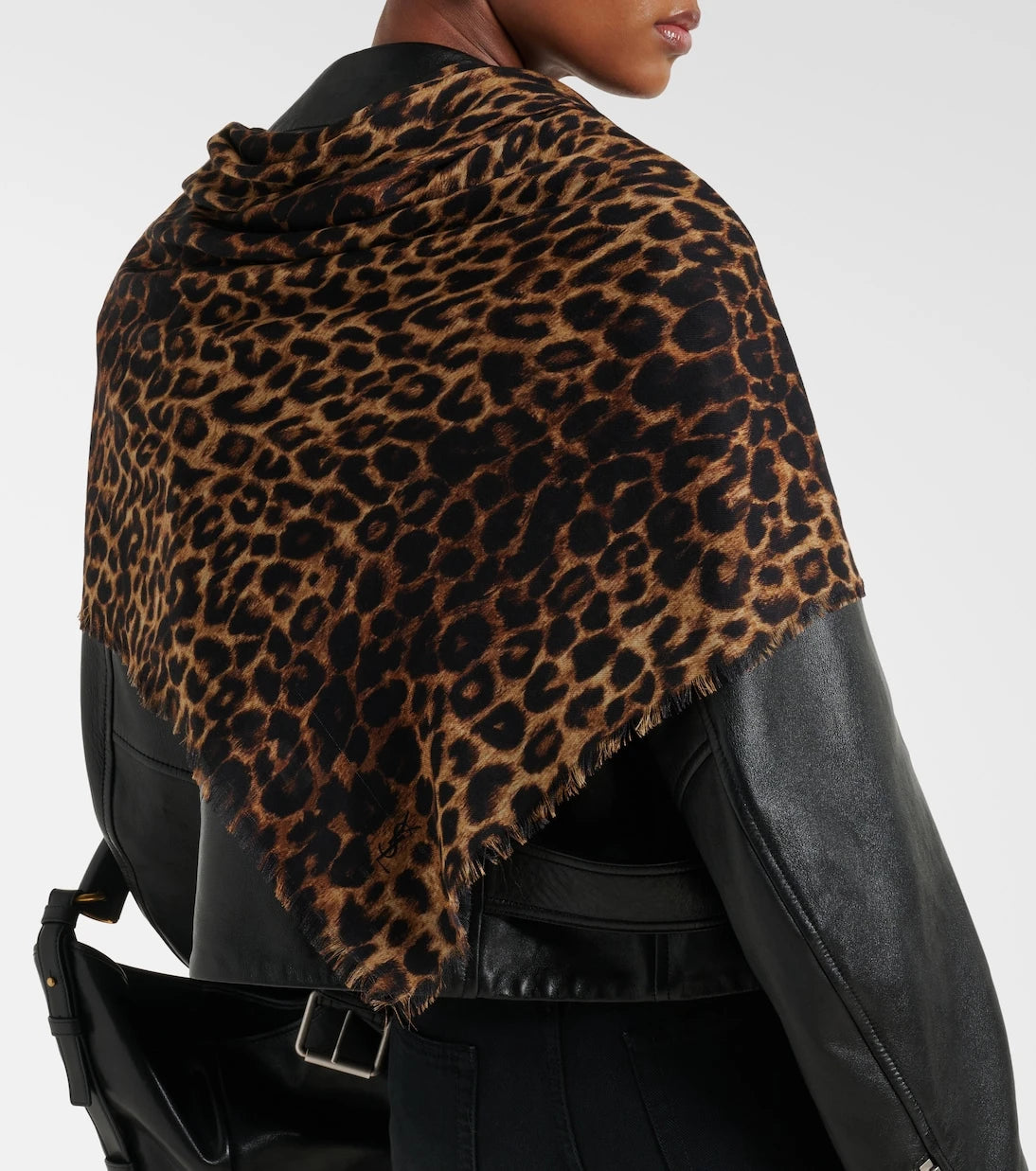 Saint Laurent - Leopard-print wool scarf