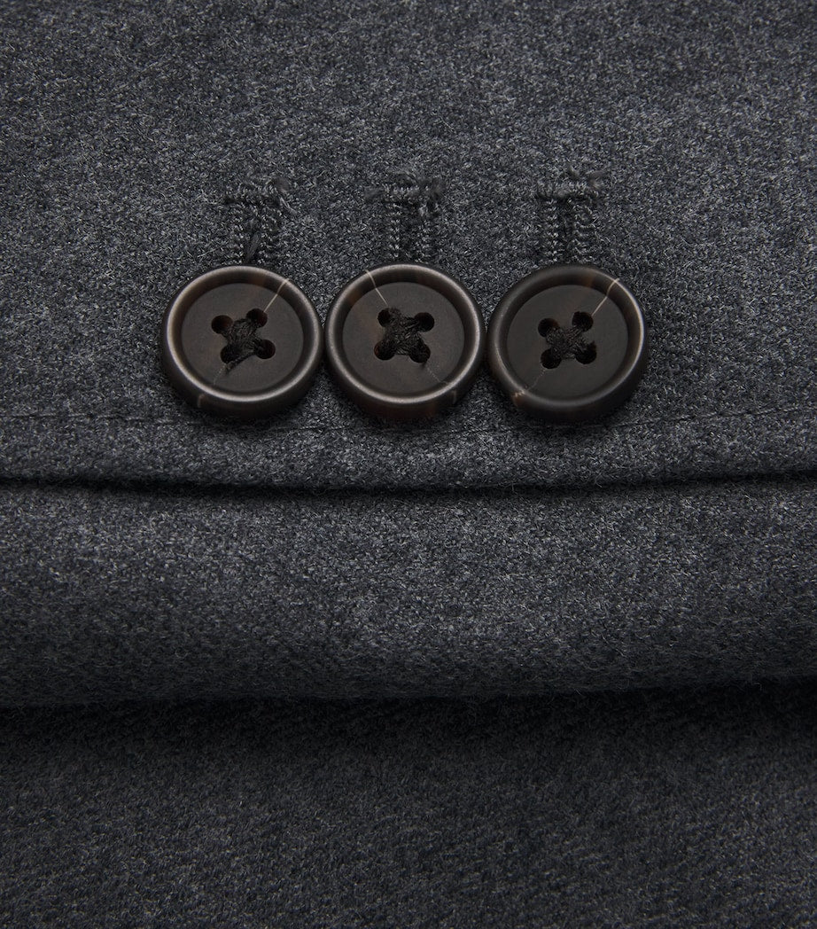 Emporio Armani Grey Virgin Wool Single-Breasted Blazer