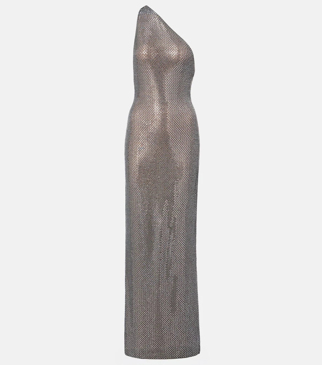 Self-Portrait - Embellished one-shoulder gown