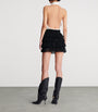 Balmain Black Ruffle Knit Mini Skirt