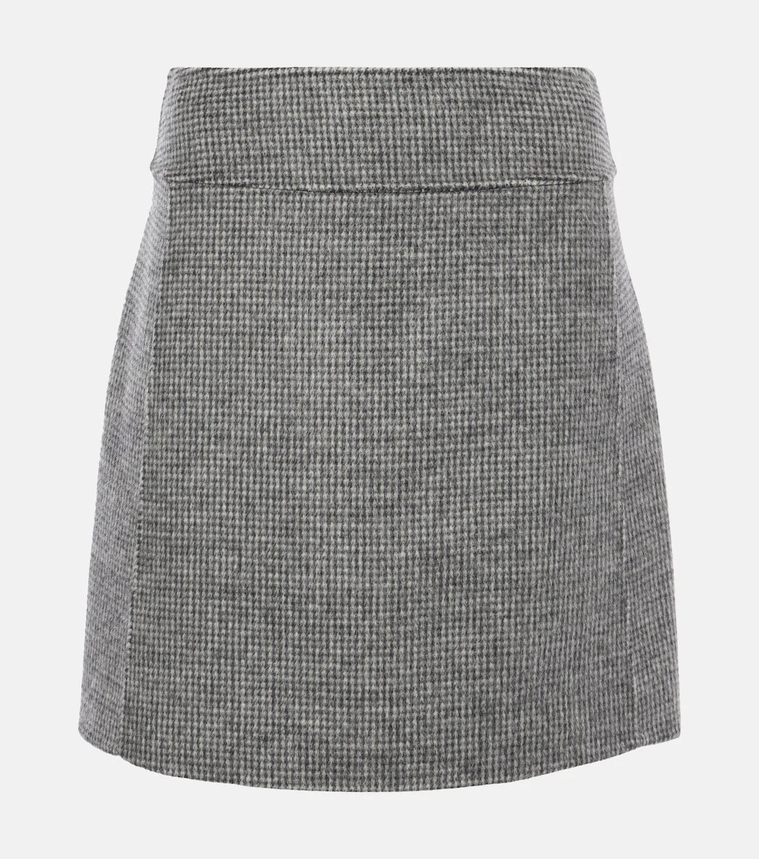 'S Max Mara - Stone houndstooth wool and mohair-blend miniskirt