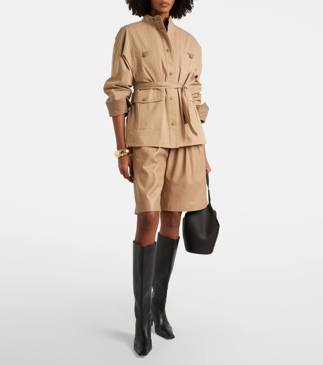 Yves Salomon - Leather Bermuda shorts