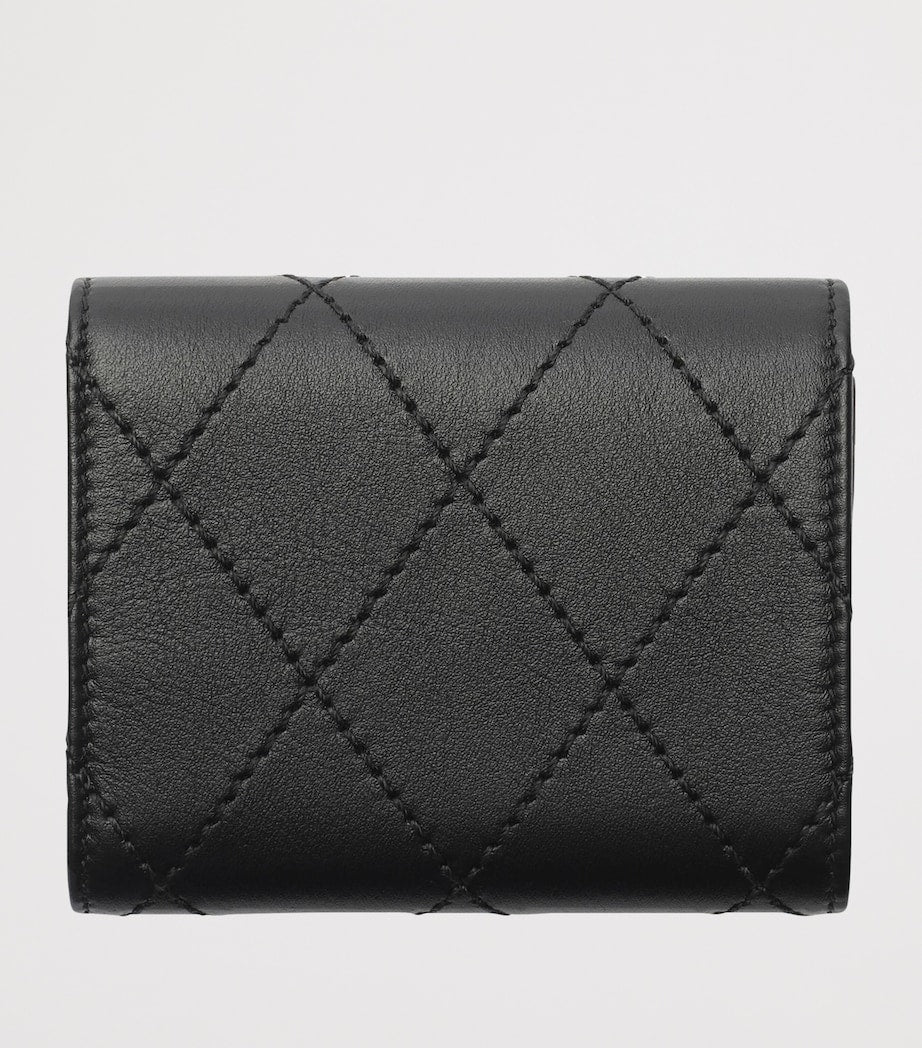 Leather Quilted Wallet BLACK