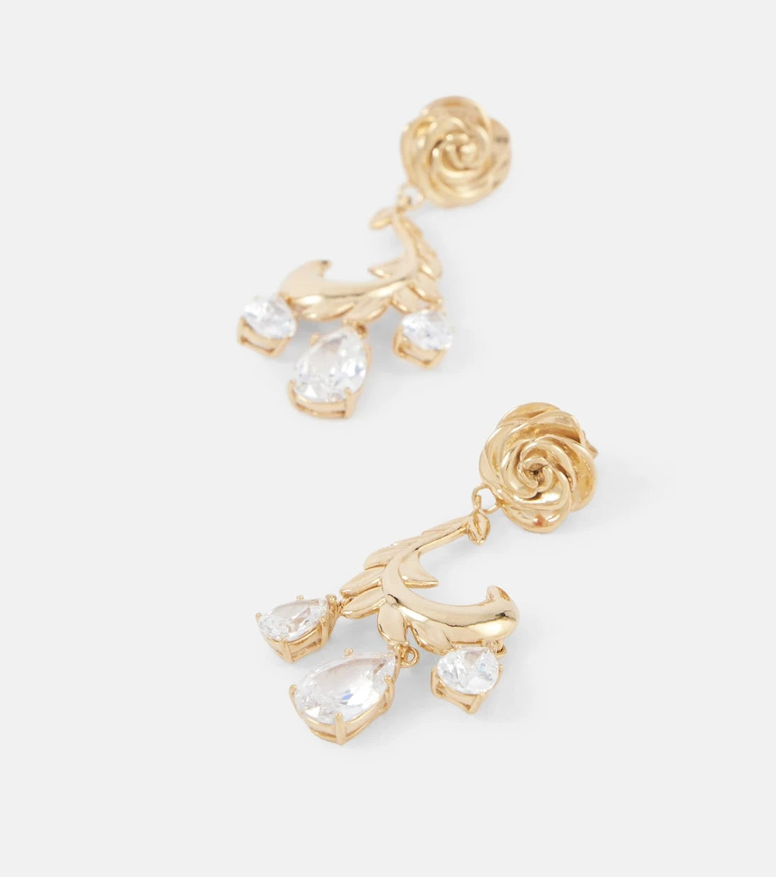 Magda Butrym - Rosebud gold-plated drop earrings