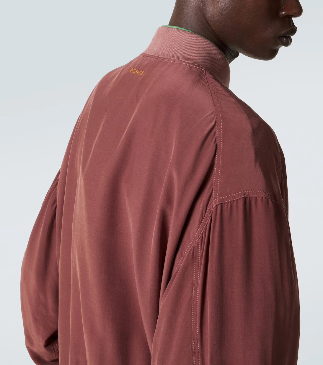 Versace - Oversized silk poplin blouson jacket