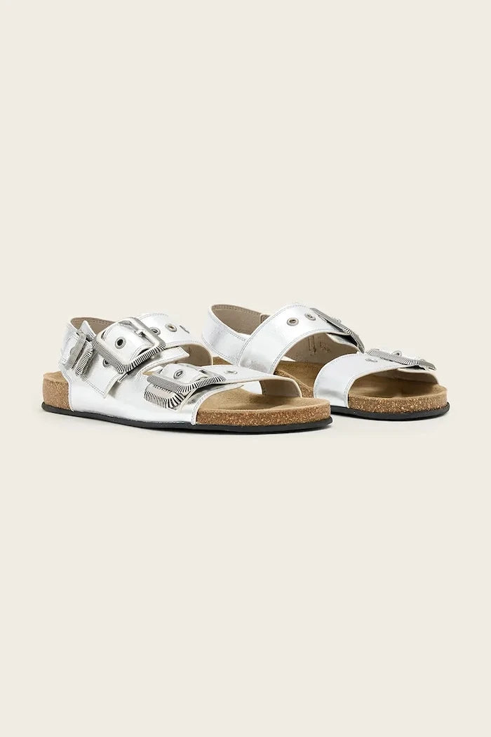 AllSaints сандали дамски от кожа Staffa Sandal