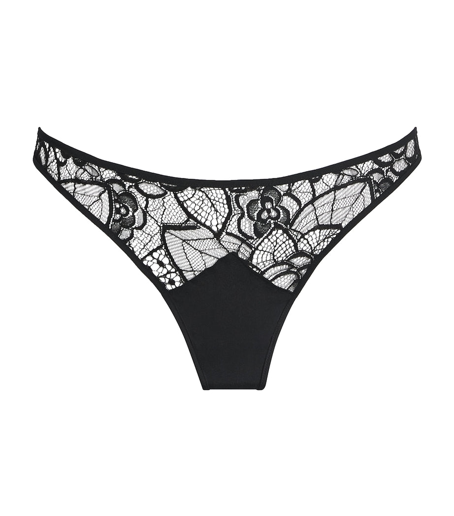 Lace Coquette Thong BLACK