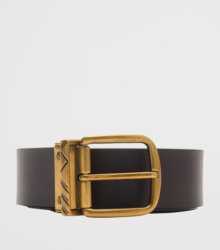 Leather Check Reversible Belt