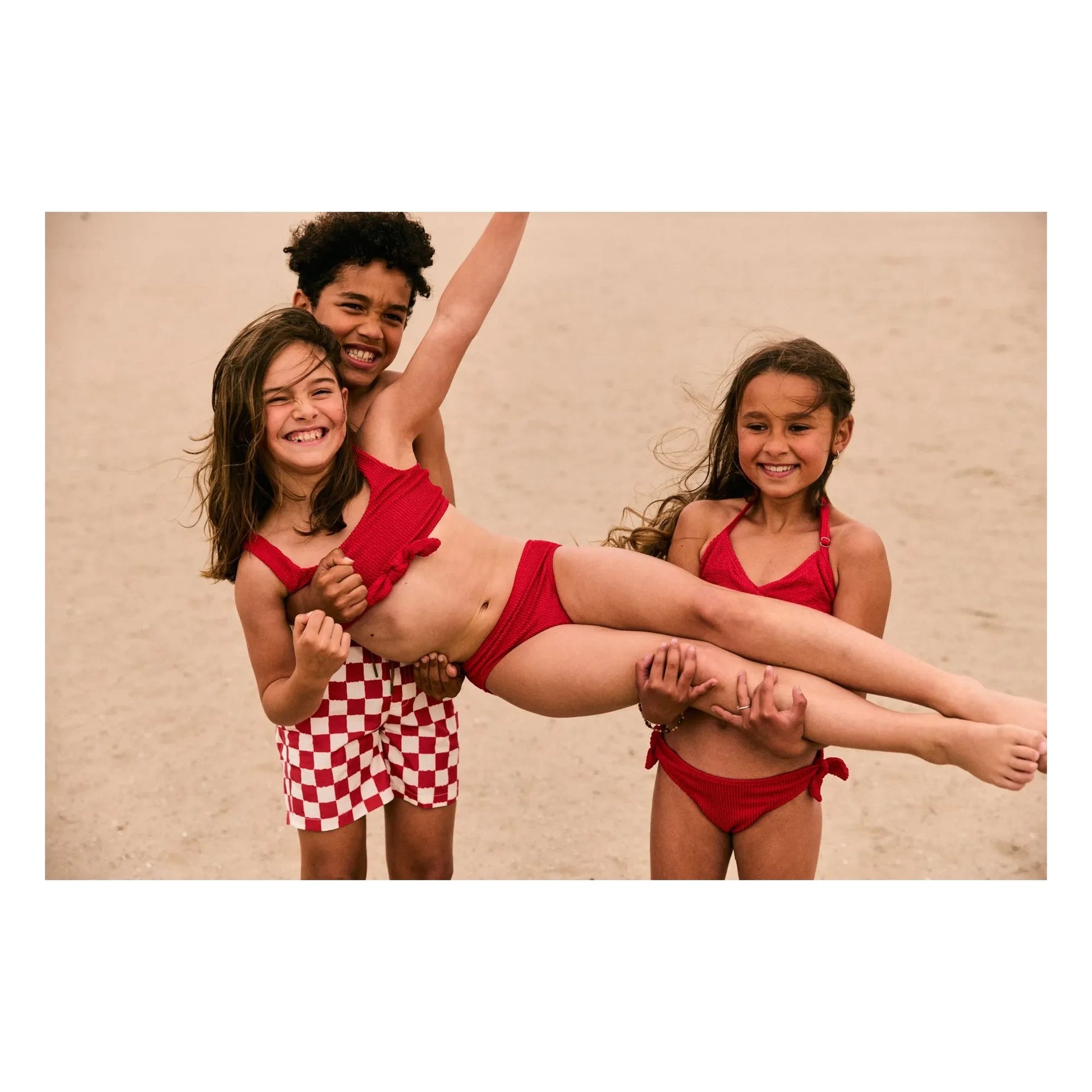 Beachlife - Damier Swim Shorts | Red