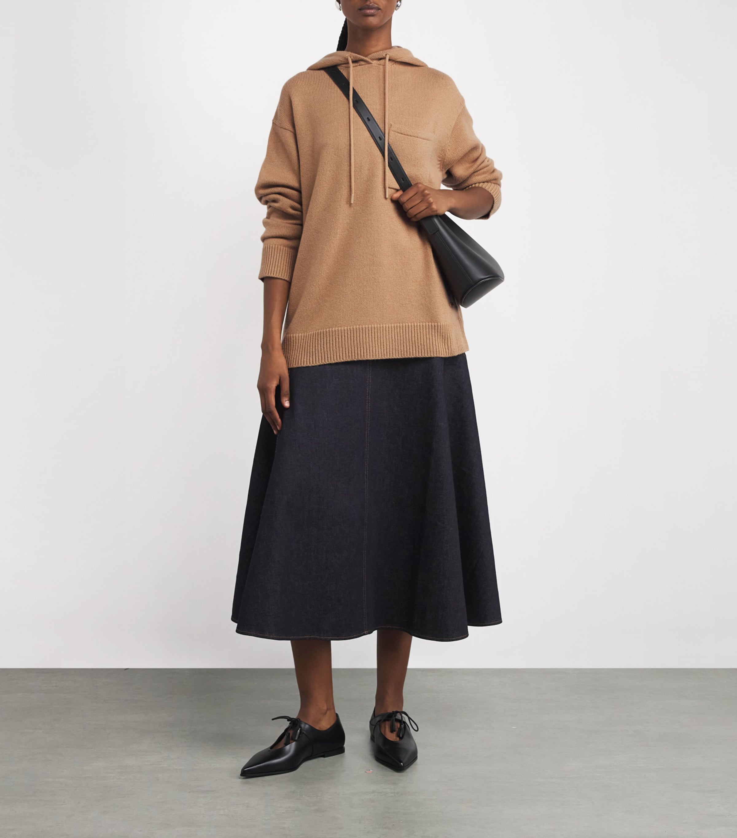 Max Mara Beige Wool-Cashmere Hoodie