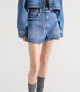 Prada Blue Denim High-Waist Shorts