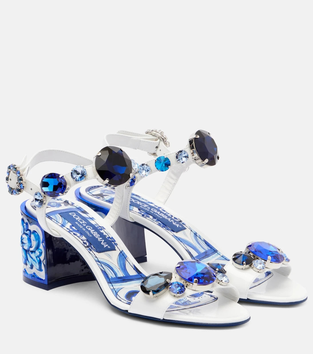 Dolce&Gabbana - Majolica embellished leather sandals