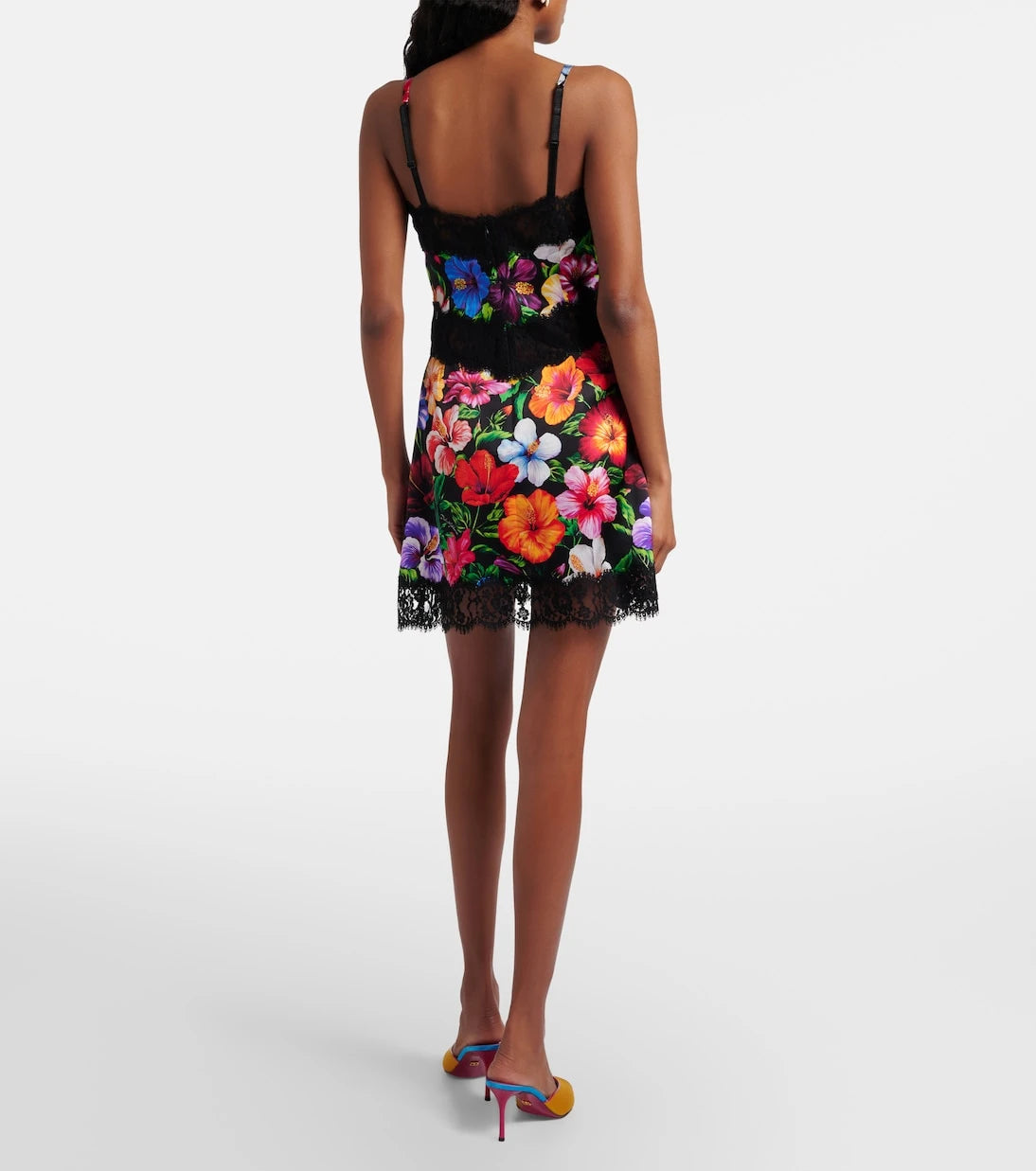 Dolce&Gabbana - Floral silk and cotton-blend minidress