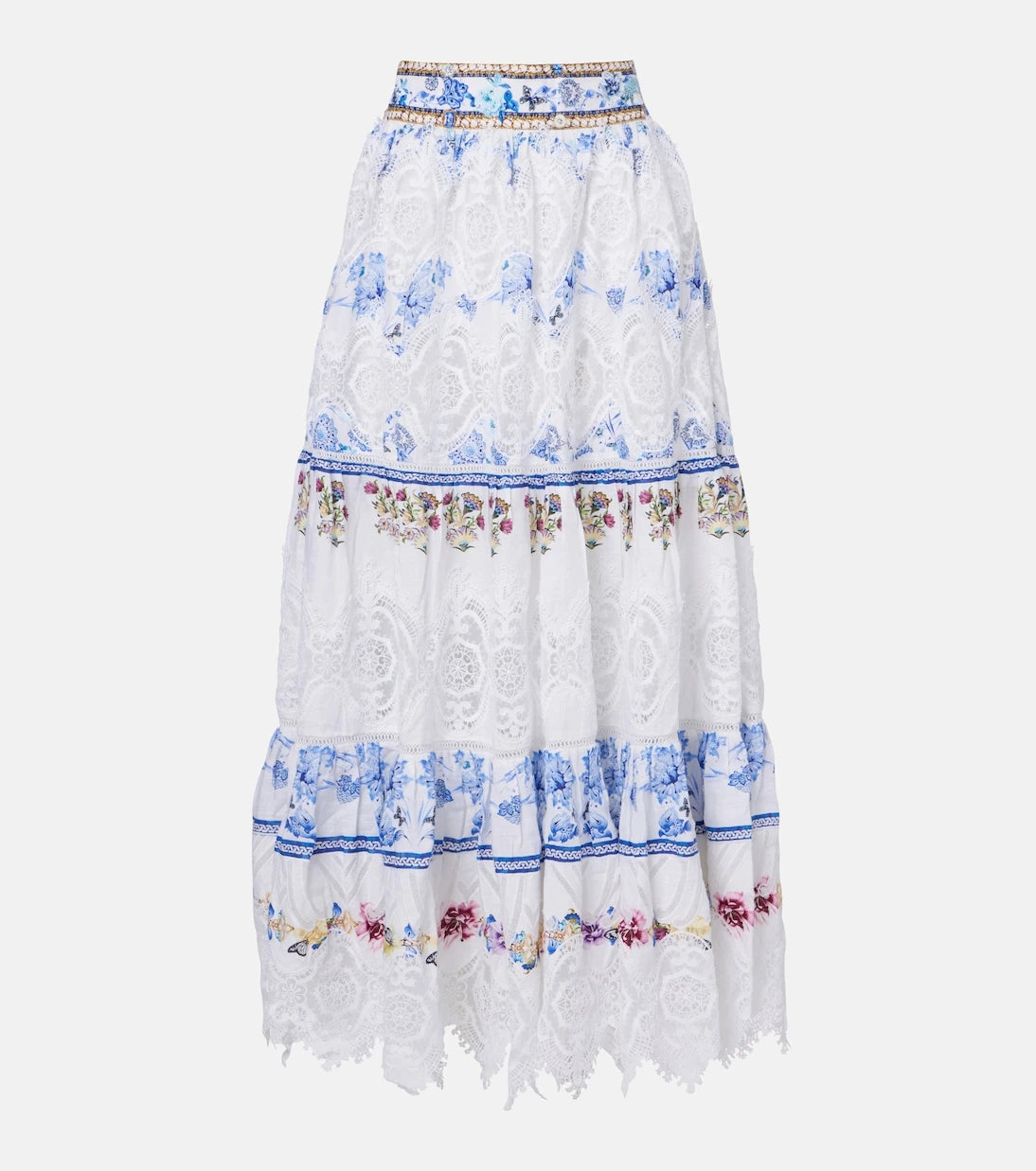 Camilla - All About That Lace linen midi skirt
