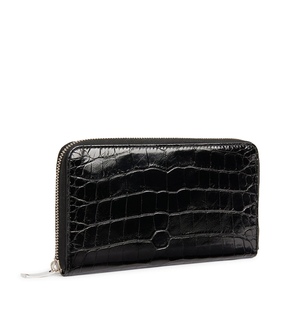Grey Crocodile Leather Wallet