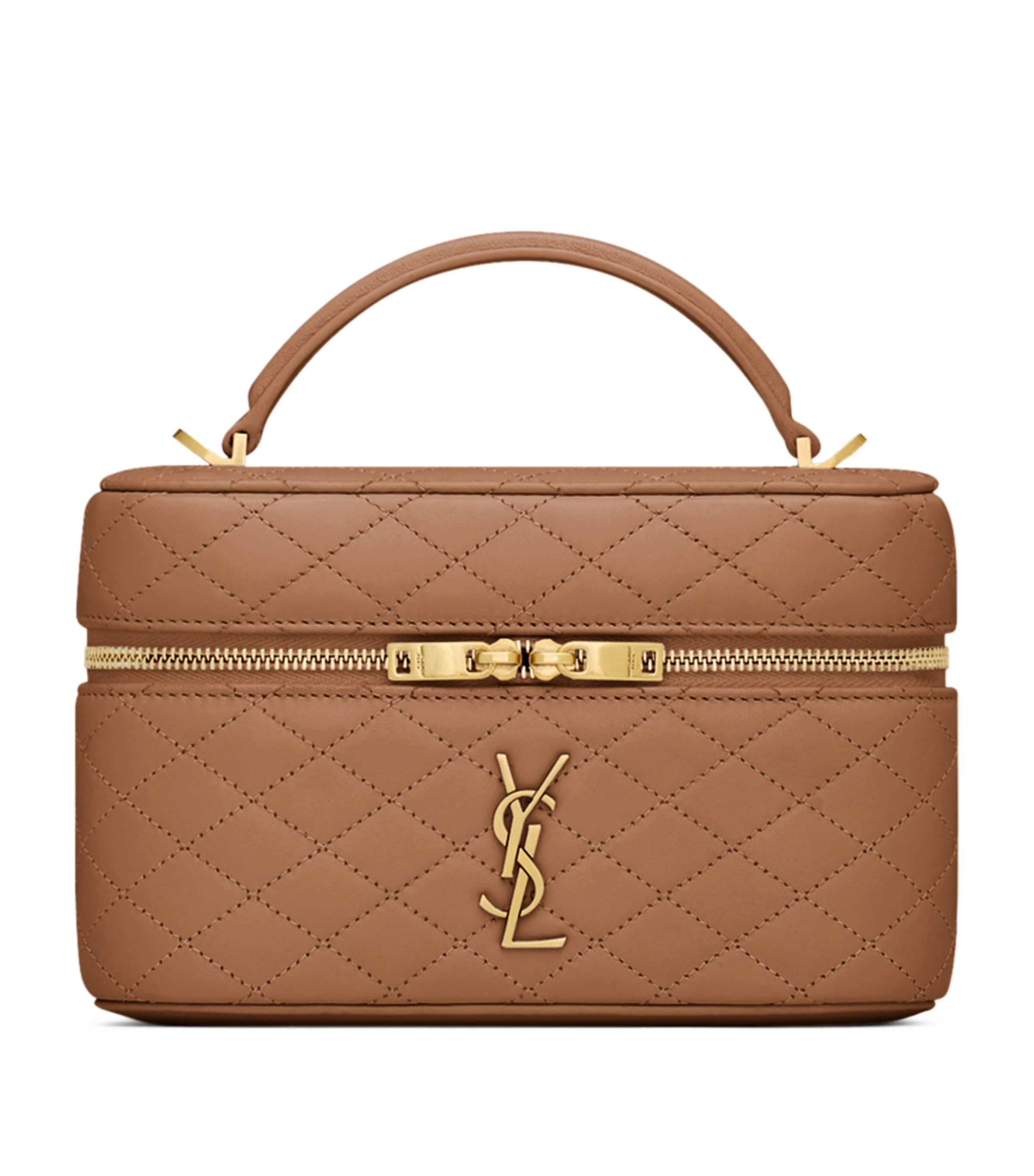 Saint Laurent Brown Lambskin Gaby Vanity Bag