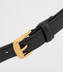 Black Leather Trapezoid Buckle Belt