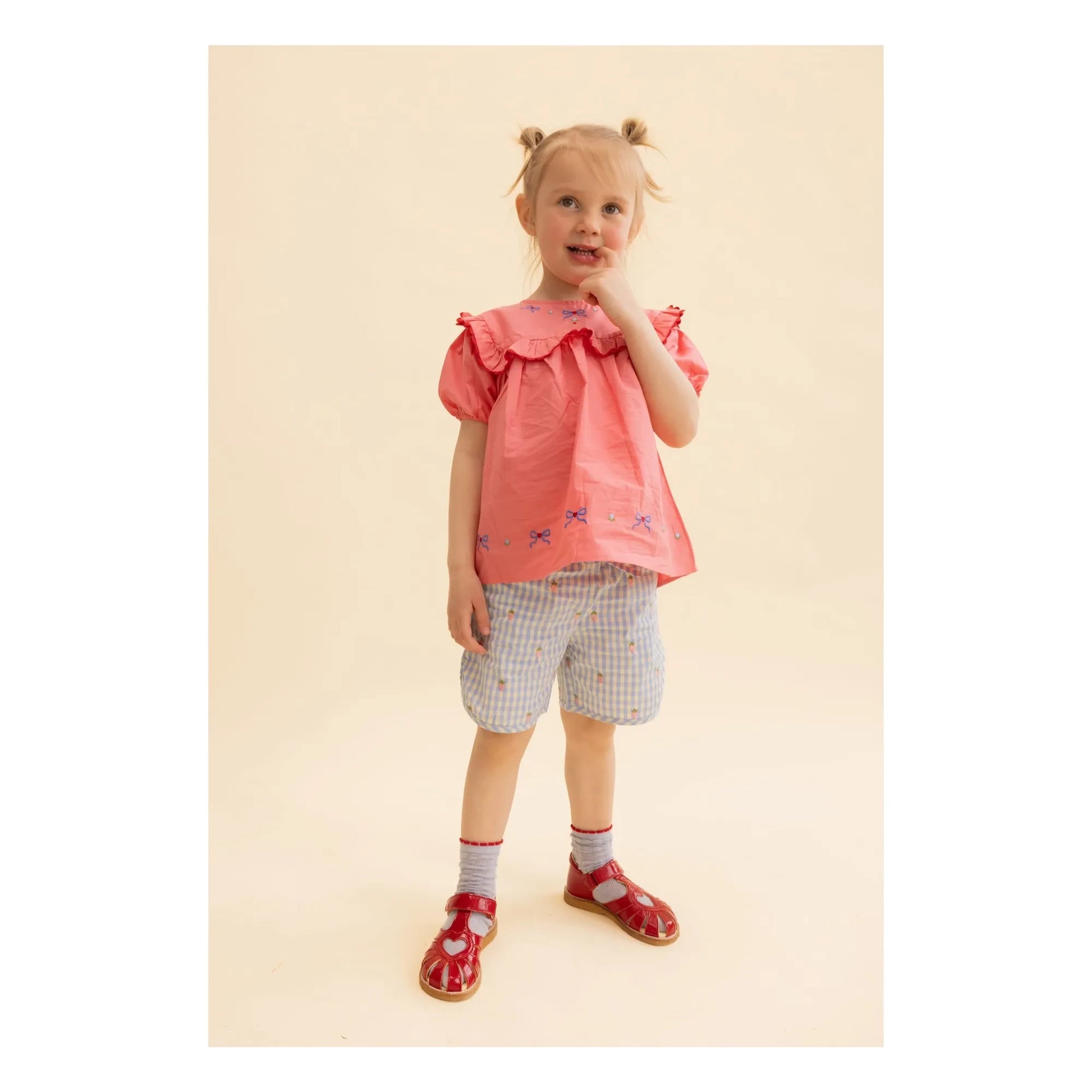 Flöss - Millie Vichy shorts | Pale blue