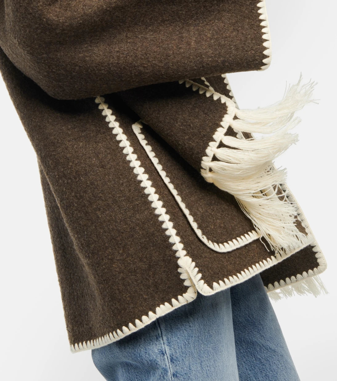 Toteme - Embroidered wool-blend scarf jacket