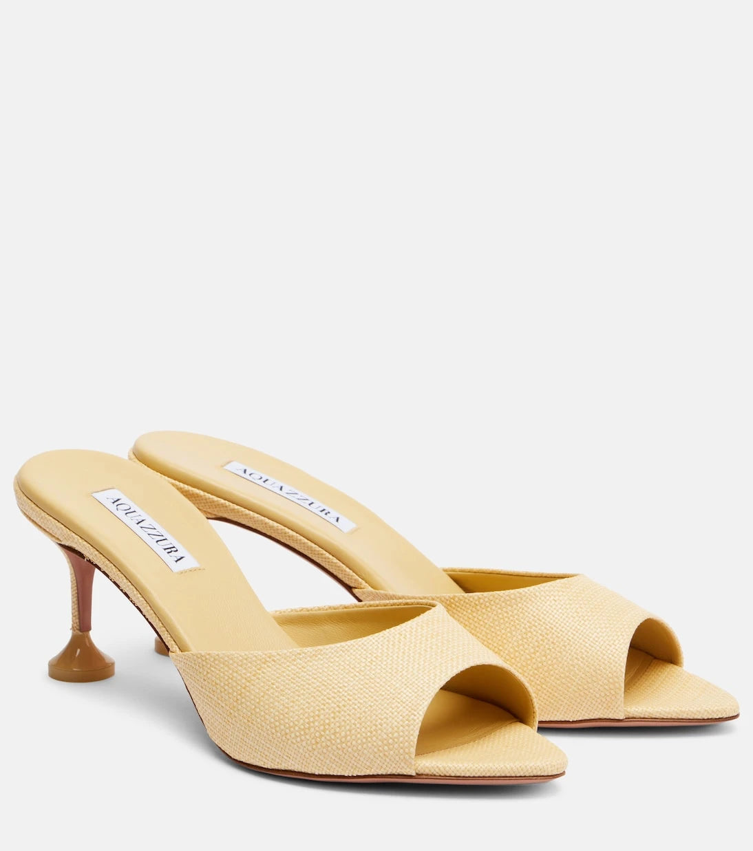 Aquazzura - Bisous woven raffia mules