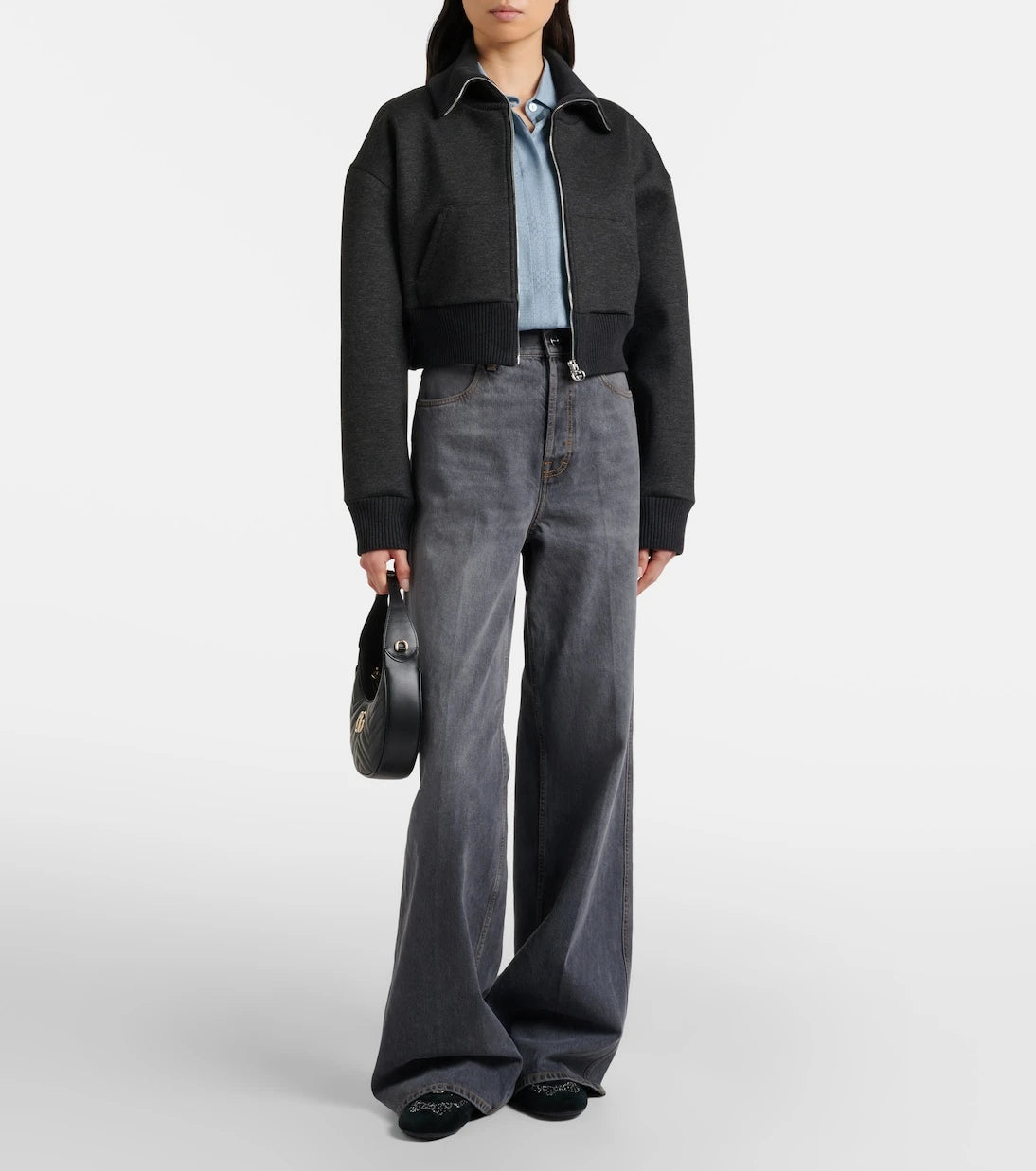 Gucci - Cropped zip-up sweatshirt